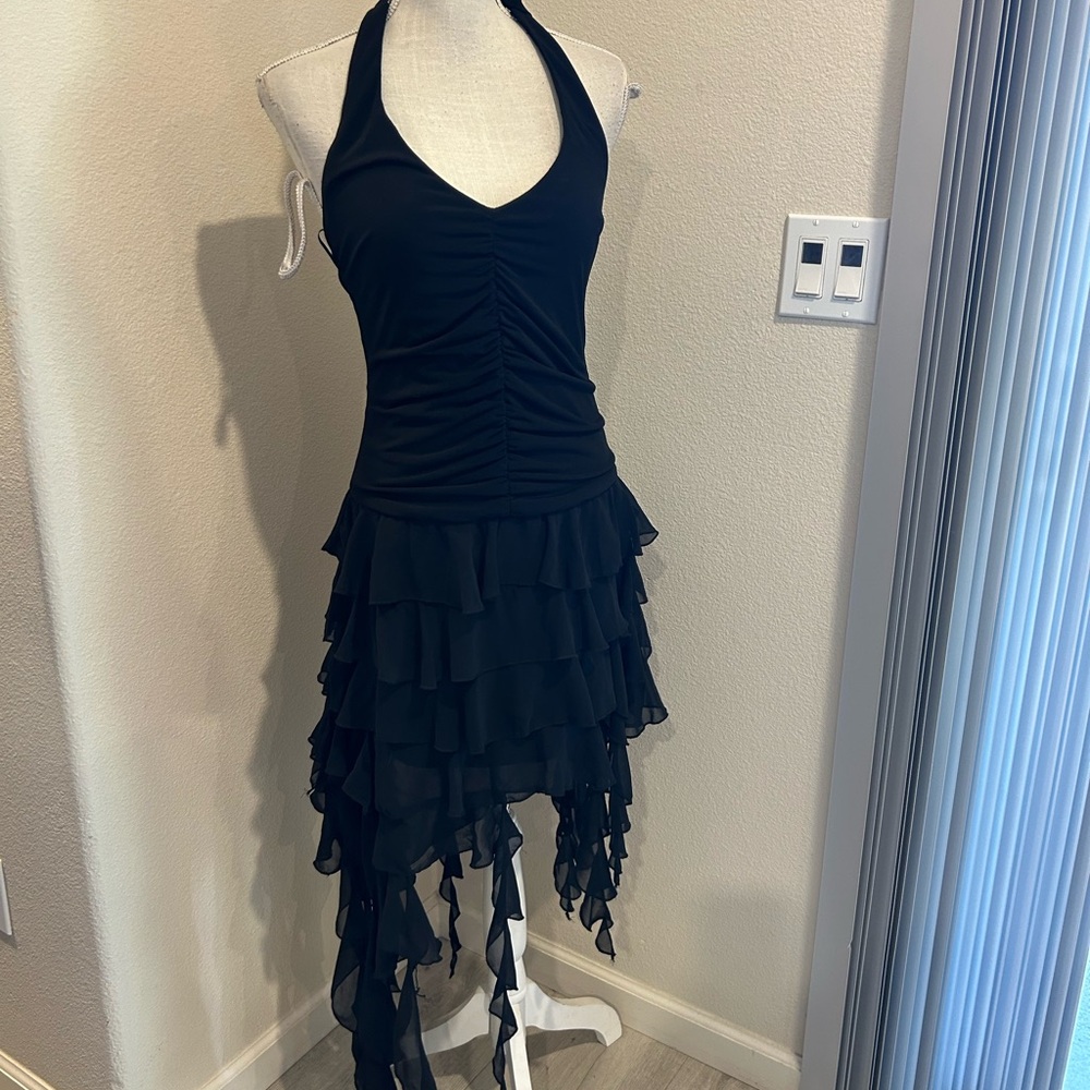Cache Black Asymmetrical Halter Dress - Picture 2 of 9
